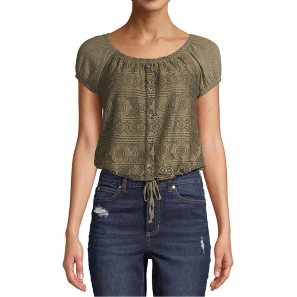 No Boundaries Tops - NB Green Women's Lace Top
